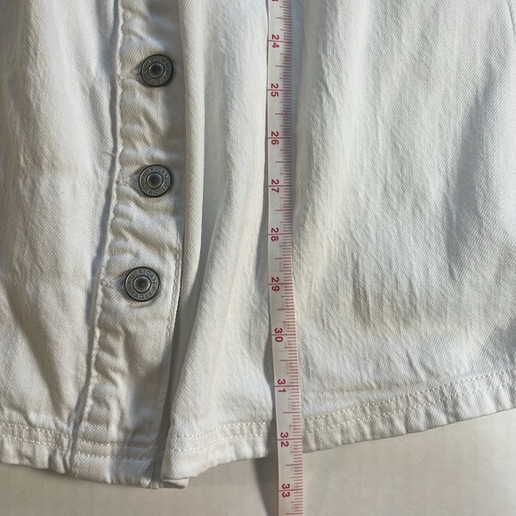 American Eagle Overall Dress Jumper white stretch denim material pockets size XS - Picture 15 of 16